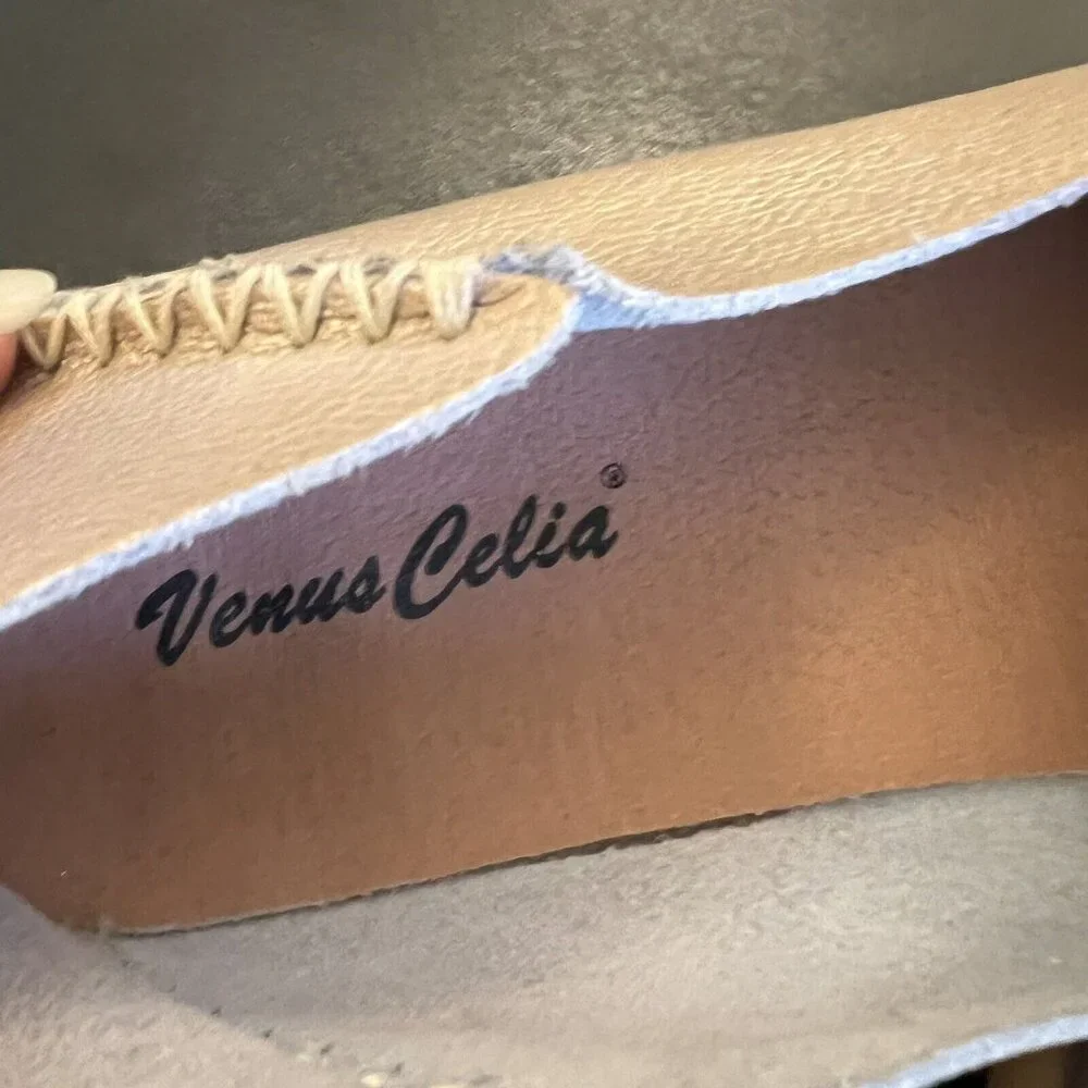 VenusCelia Woman's Comfort Waling Flats Shoes‎ Loafers Leather EU Size 39 Gold - Picture 8 of 9